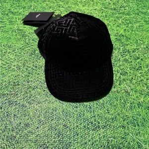 Balmain Black Embossed Cap